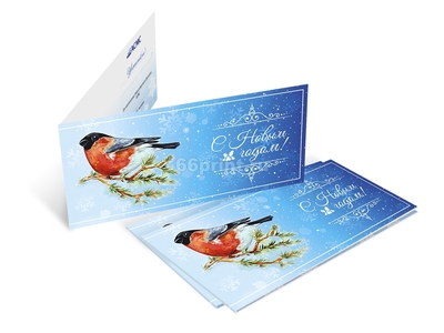 заказать печать 100 открыток «Евро», в развороте «420х100» полноцветная печать с обеих сторон